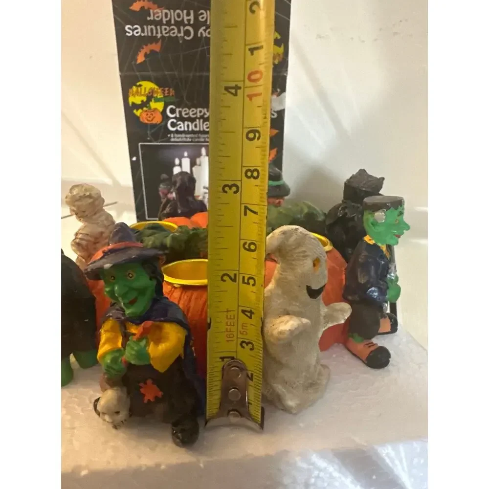 Vintage Creepy Creatires Candle Holder 8 handpainted figurines. New in box heavy